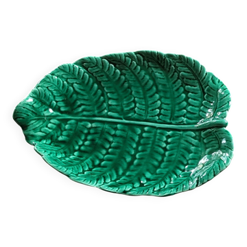 Fern leaf plate Sarreguemines green