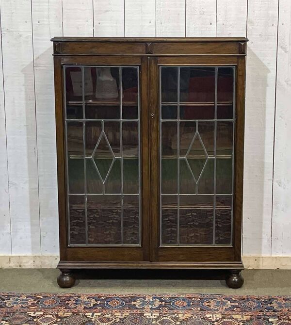 Vitrine anglaise en chêne début XXème