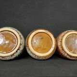 Series of three ceramic vases