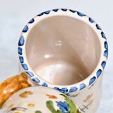 Service ancien grands mugs et carafe de Talavera en terre cuite émaillée