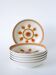 Set of 6 Longchamp flowered deep plates, Orange, 1970