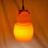 Vintage orange opaline pendant light - Space Age Design