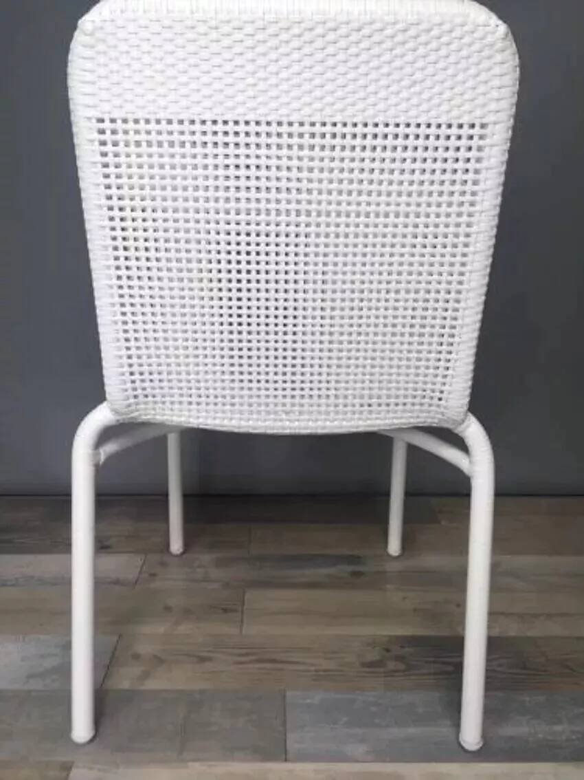 White woven resin garden chair