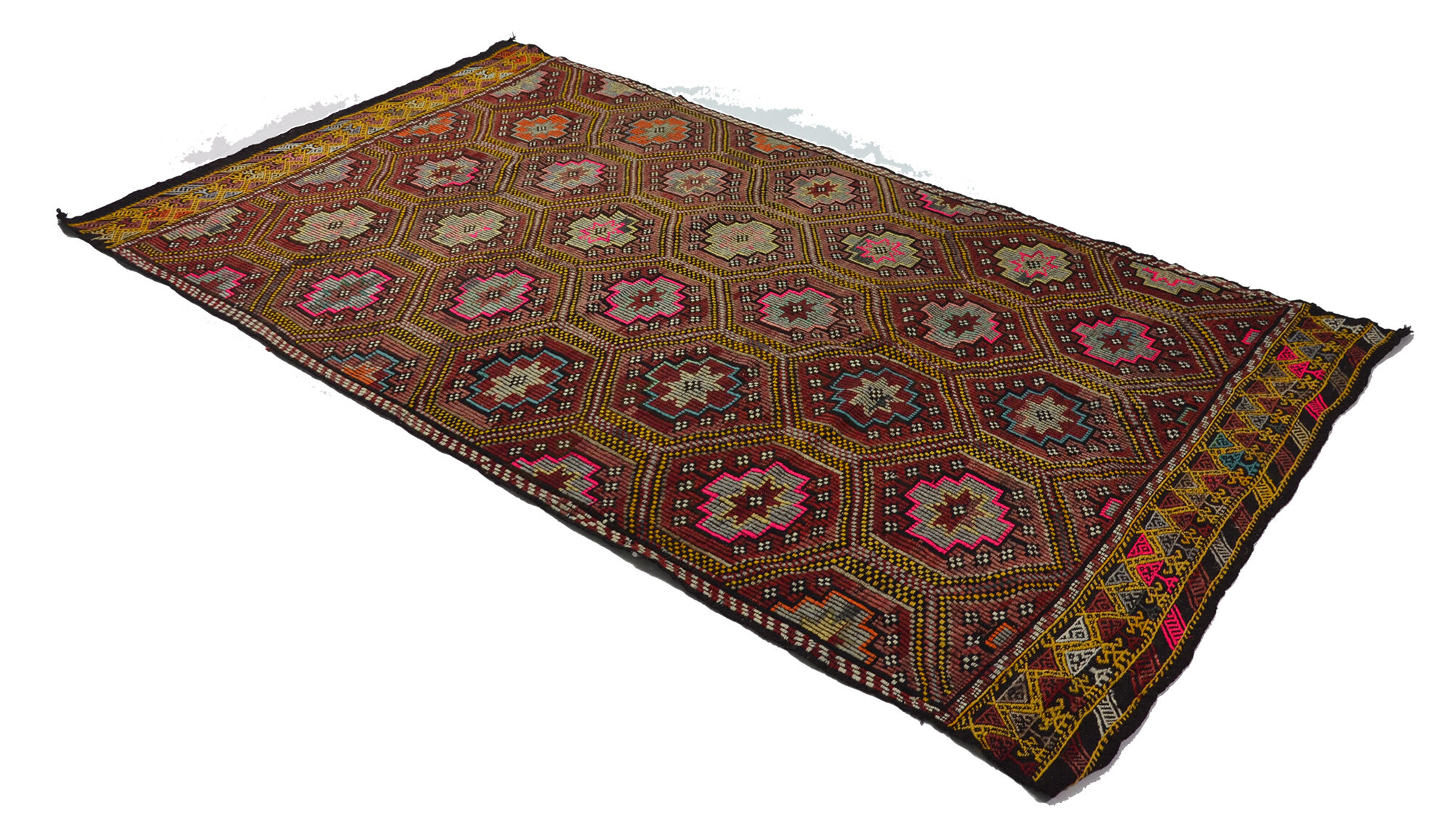 Anatolian handmade kilim rug 330 cm x 181 cm