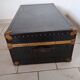 Travel trunk original lacquered wood and metal