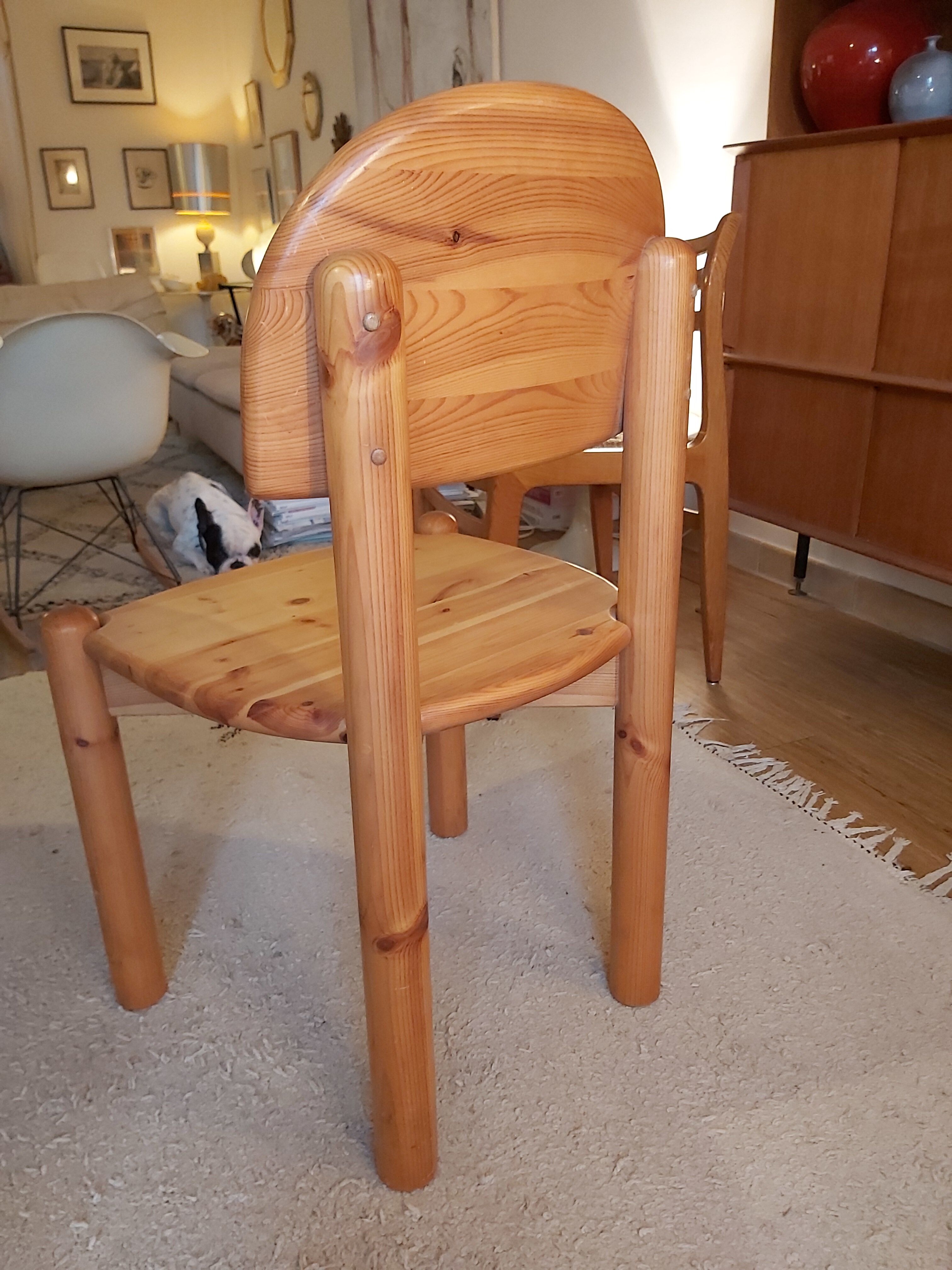 Série de 6 chaises en pin de Rainer Daumiller