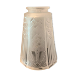 Tulipe Muller Frères Lunéville blanc mat Art Déco pour Applique, Lampe ou Lustre