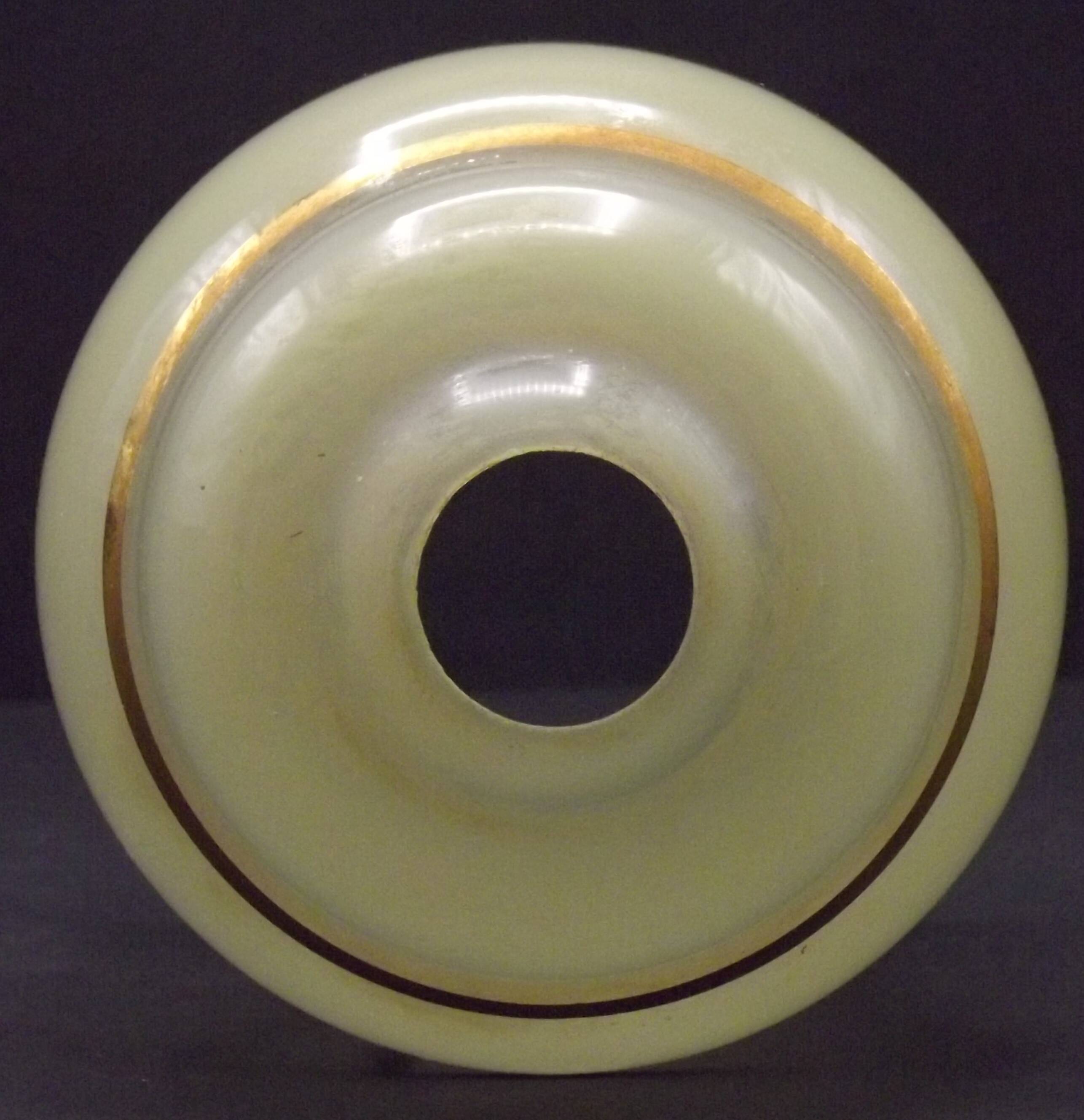 French vintage yellow Art Deco replacement shade with gold detailing 0081.