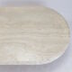 Table basse ovale italienne en travertin, 1984