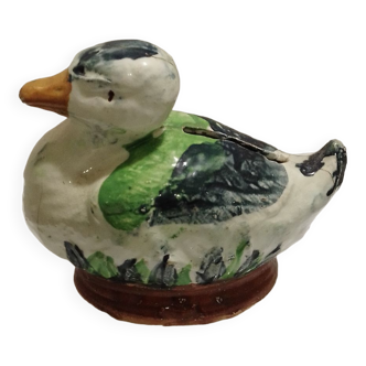 Tirelire canard barbotine ancienne