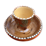 Cup shell Alsatian terracotta glazed faux wood
