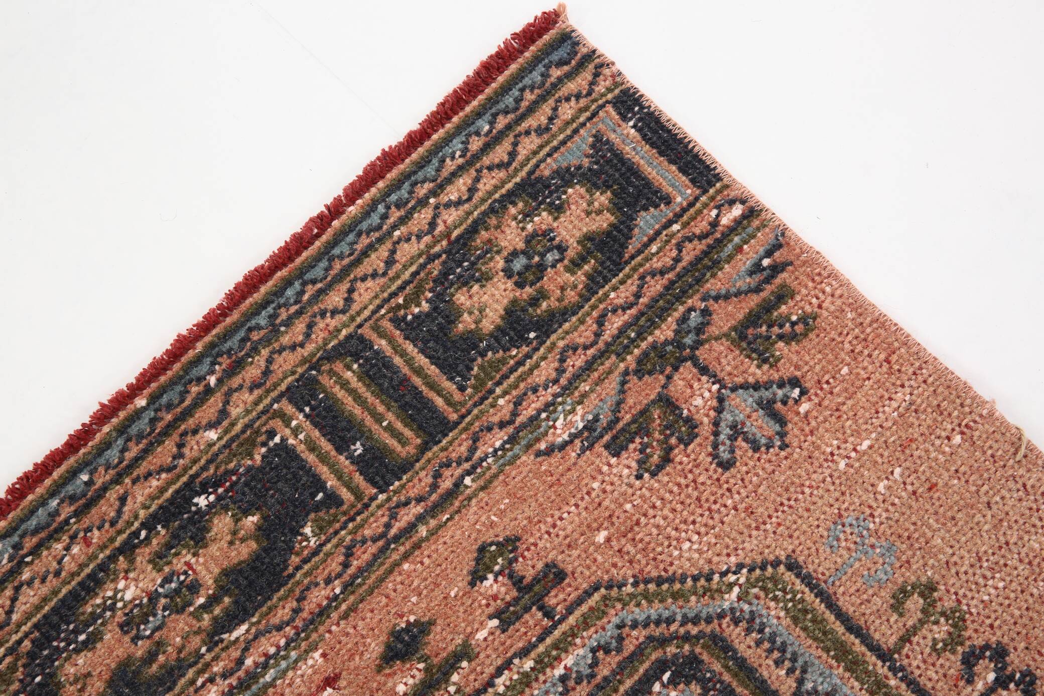 3x11 Dark Salmon Turkish Runner Rug, 85x336Cm SK 5476