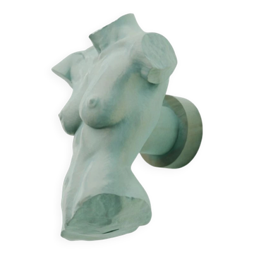 "Female Torso Handle" in patinated bronze