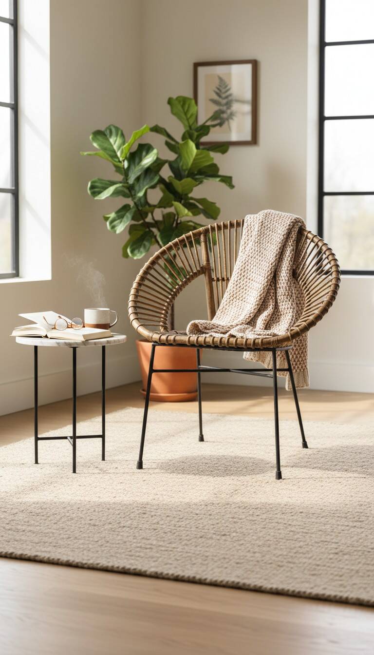 Paire de fauteuils en rotin, années 60
