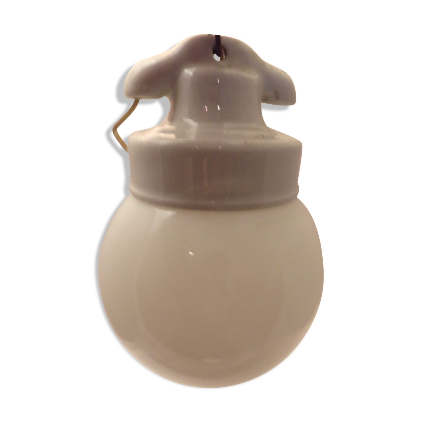Lampe baladeuse suspensions verre et porcelaine