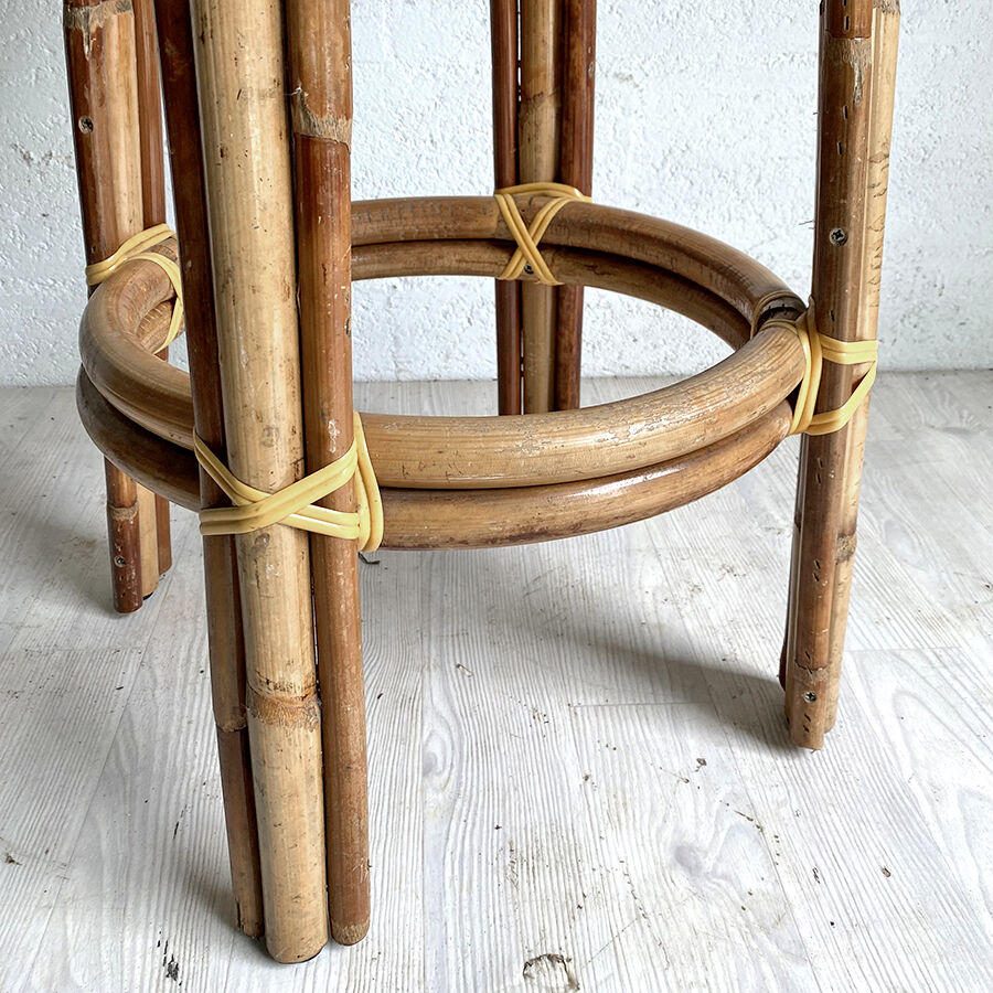 Vintage rattan bar stool 70's