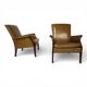Froxfield 2 leather armchair and leather sofa set, moss green, by Parker Kn