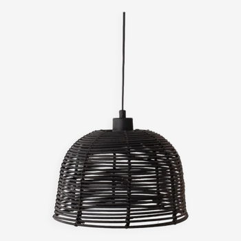 Black wicker pendant light