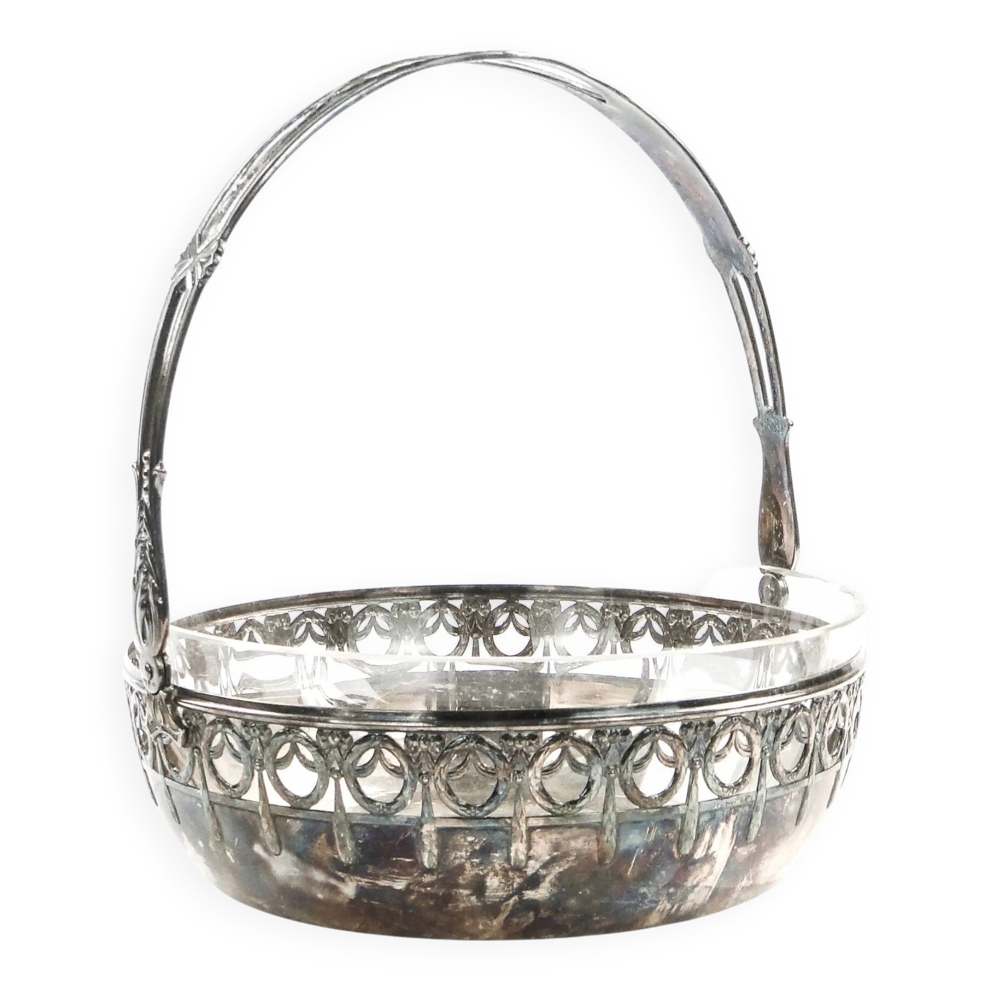 Fruit basket, Art Nouveau, silver-plated brass, WMF, Germany, early 20th century