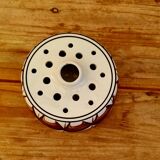 Vintage Jersey Pottery pique flowers in ceramic with a brown pattern from the 1970s.