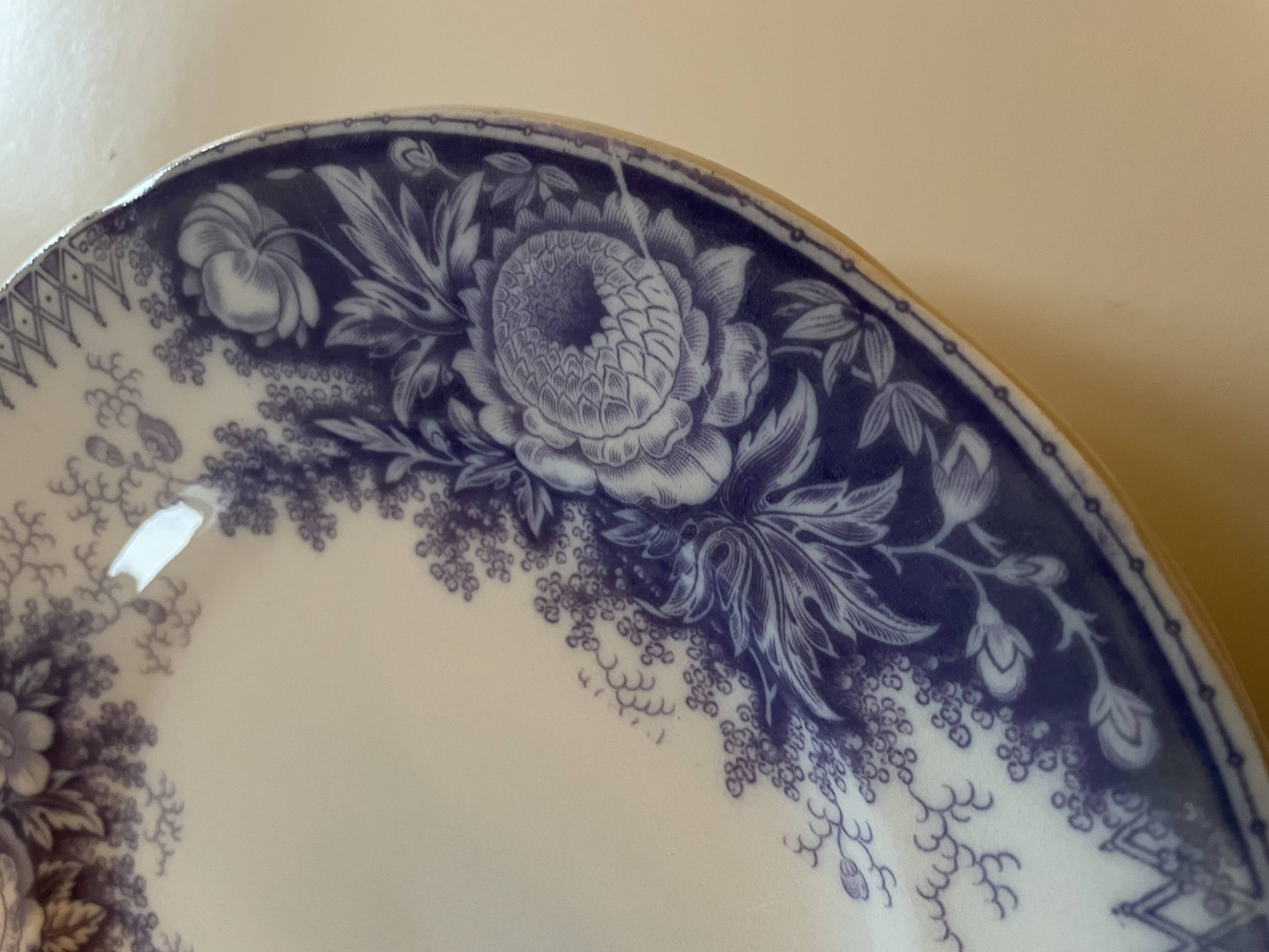 Assiettes dessert Sarreguemines modèle Jardinière XIXEME