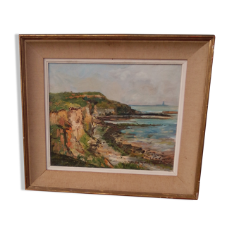 Oil on canvas framed signed Victor Michel Malinski The nursery Boulogne sur Mer 61 X 53 cm