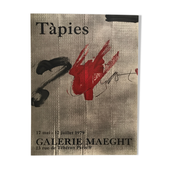 Original lithographic poster by Antoni Tàpies, Maeght Gallery, 1979.