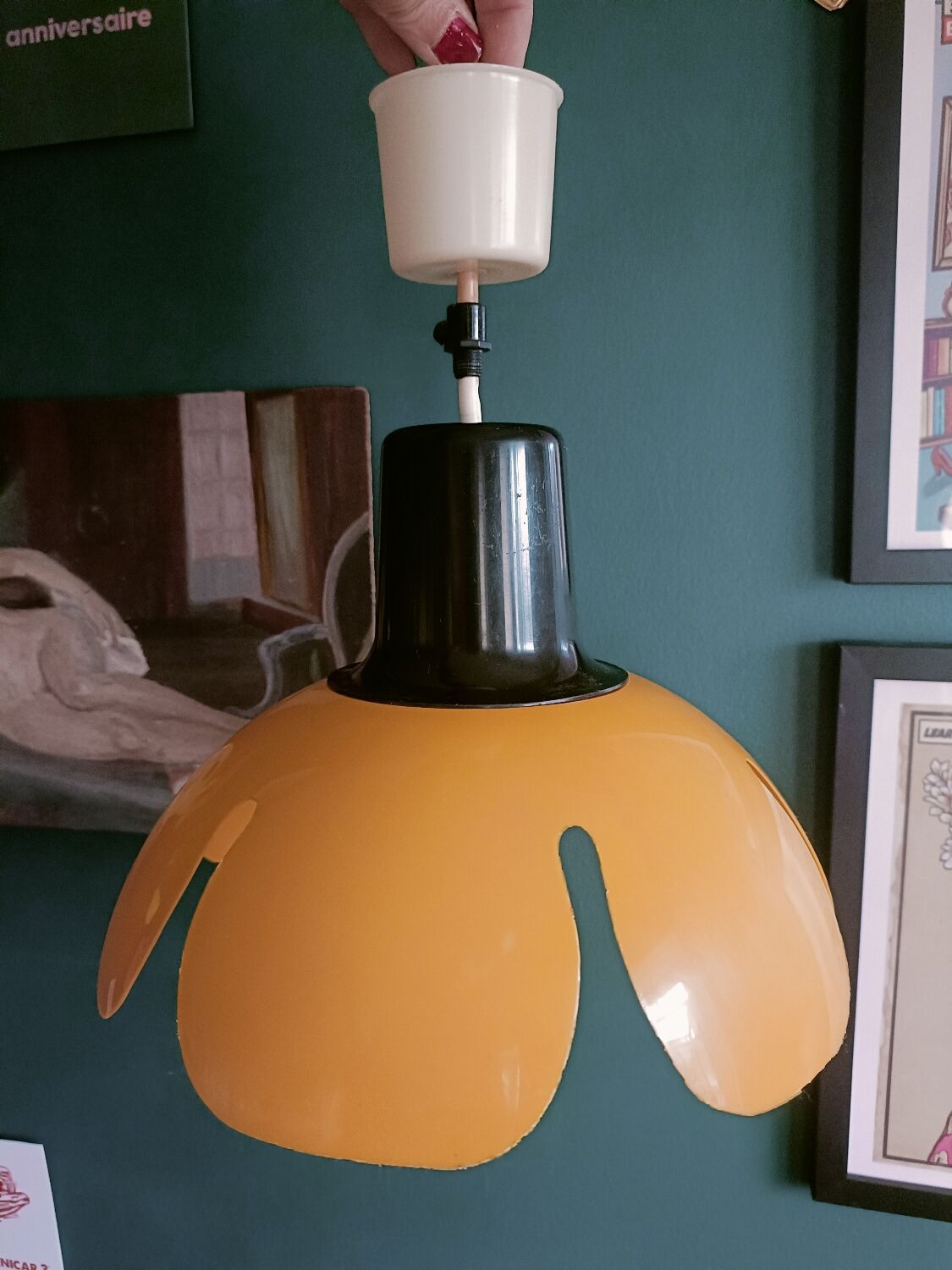 Vintage yellow flower chandelier