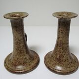 Pair of vintage sandstone candlesticks