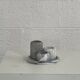 Set of marble candle holders with base