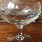 Set of five crystal champagne glasses