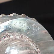 Vase rouleau en cristal taillé Val Saint Lambert