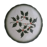Badonviller earthenware plate holly decoration diam21 cm