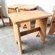 Set of six solid walnut stools, mountain style, circa 1960