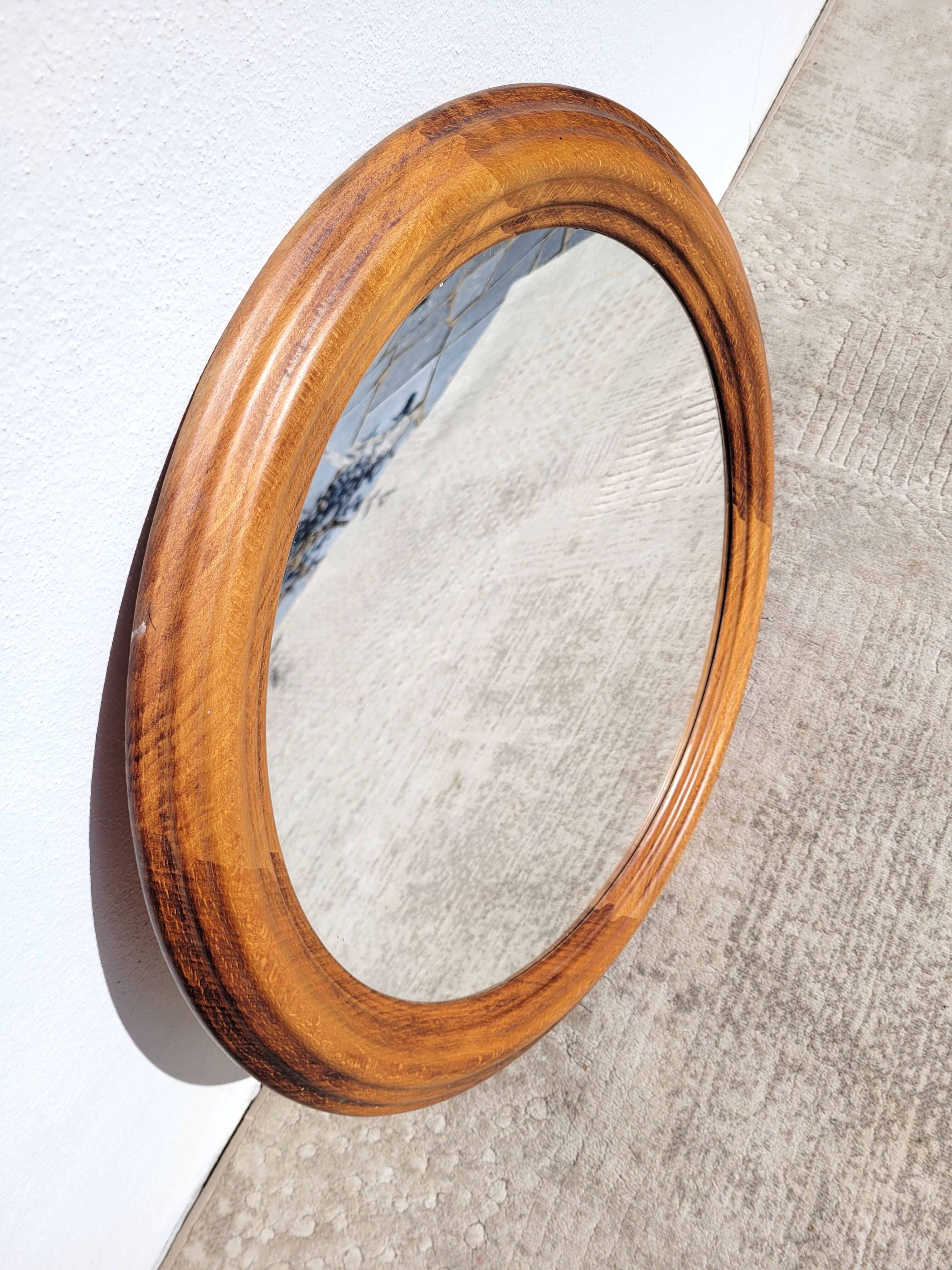 Mirror vintage round wood, 60cm