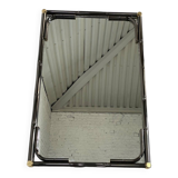 Miroir en métal noir et laiton finission canon de fusil