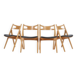 Set CH-29 Sawbuck chairs designed by Hans Wegner for Carl Hansen & Son