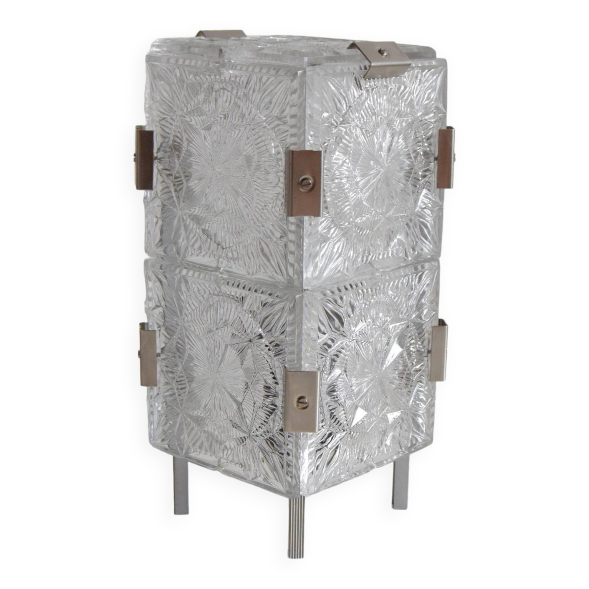 Vintage Glass  Table Lamp by Josef Hejtman for Kamenicky Senov,Czechoslovakia,1960's.