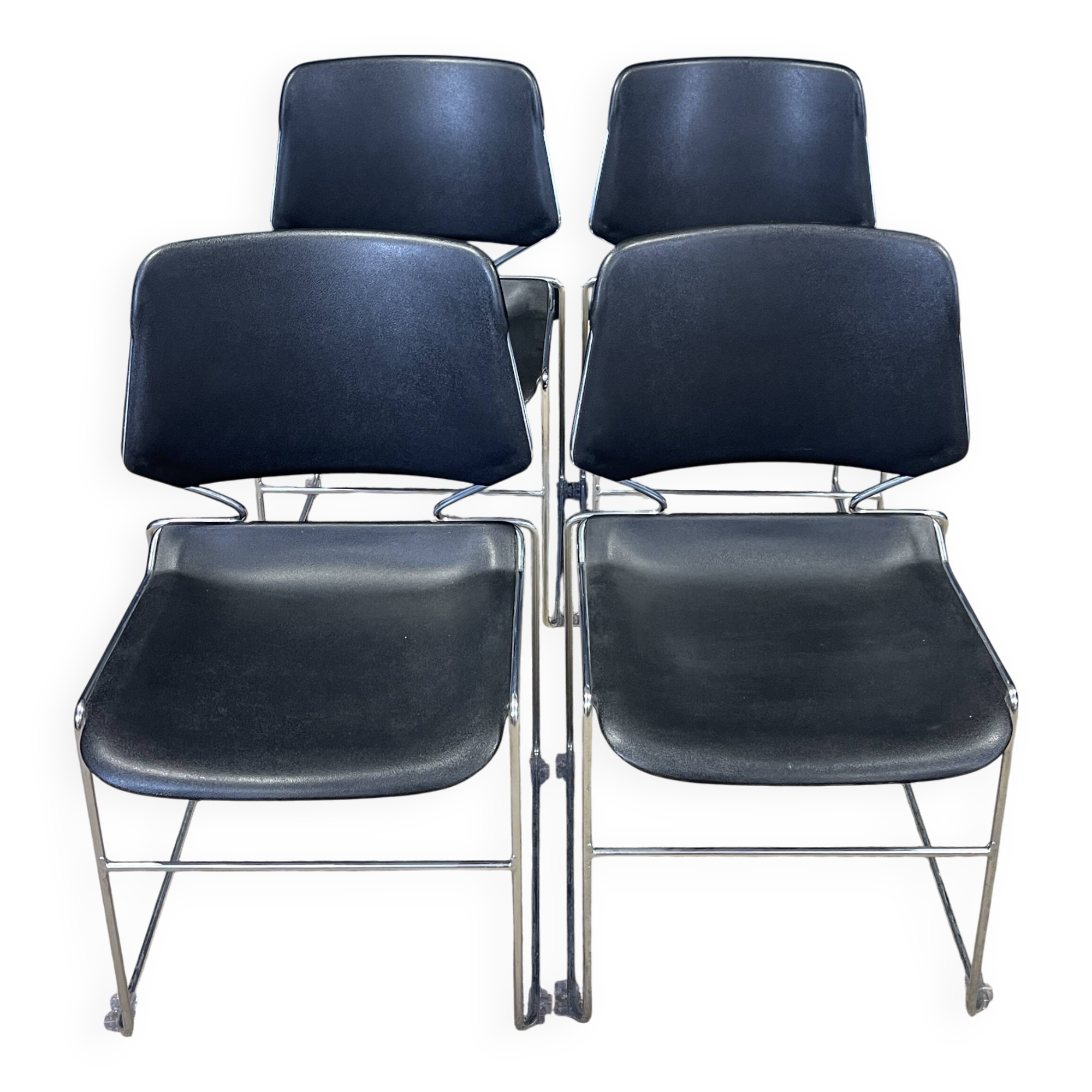 Set of 4 matrix chairs by tolleson for krueger 70s usa