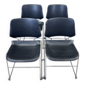 Ensemble de 4 chaises matrix par tolleson pour krueger années 70 usa