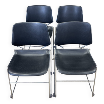 Ensemble de 4 chaises matrix par tolleson pour krueger années 70 usa