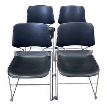 Set of 4 matrix chairs by tolleson for krueger 70s usa