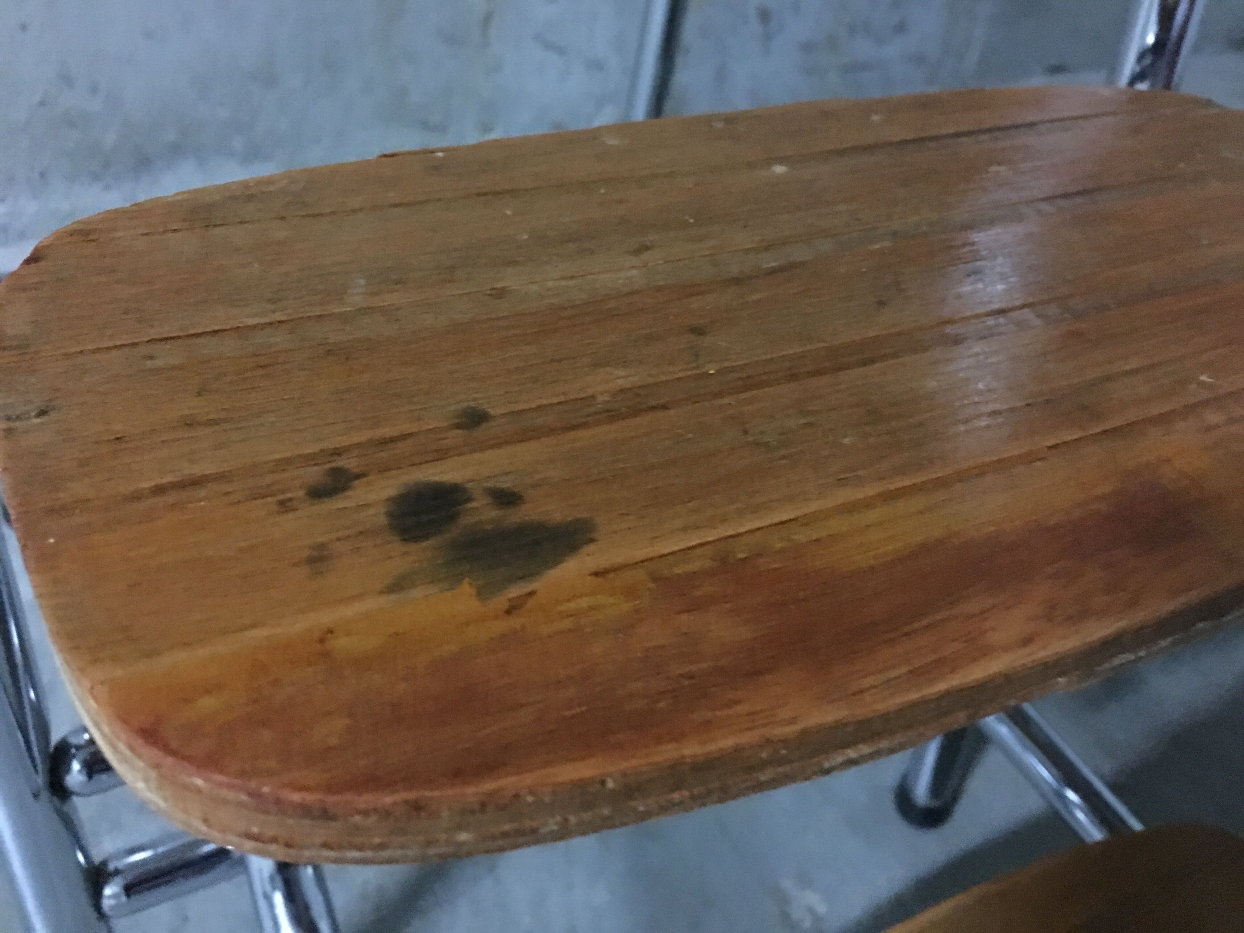 Tabouret marche-pied en formica années 70