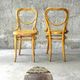 Lot of 2 chairs canne bistro heart Thonet no.28 circa 1890
