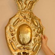 Appliques murales suédoises extra-larges en laiton de style baroque, datant du milieu du XXe siècle