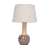 Handmade Danish Mid-Century Modern Stoneware Lamp with Graphic Pattern by Soholm