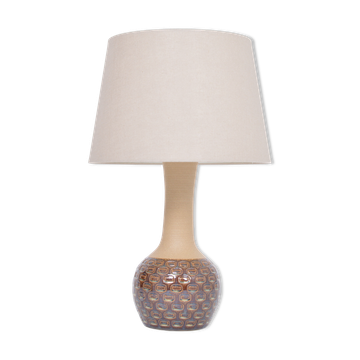Lampe en grès danoise moderne du milieu du siècle faite à la main avec motif graphique par Soholm
