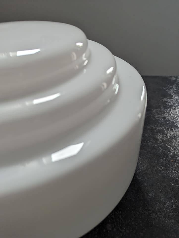 Old white opaline skyscraper ceiling light Ø 25 cm art deco 1930