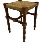 Vintage stool side table design brutalist design 60's oak