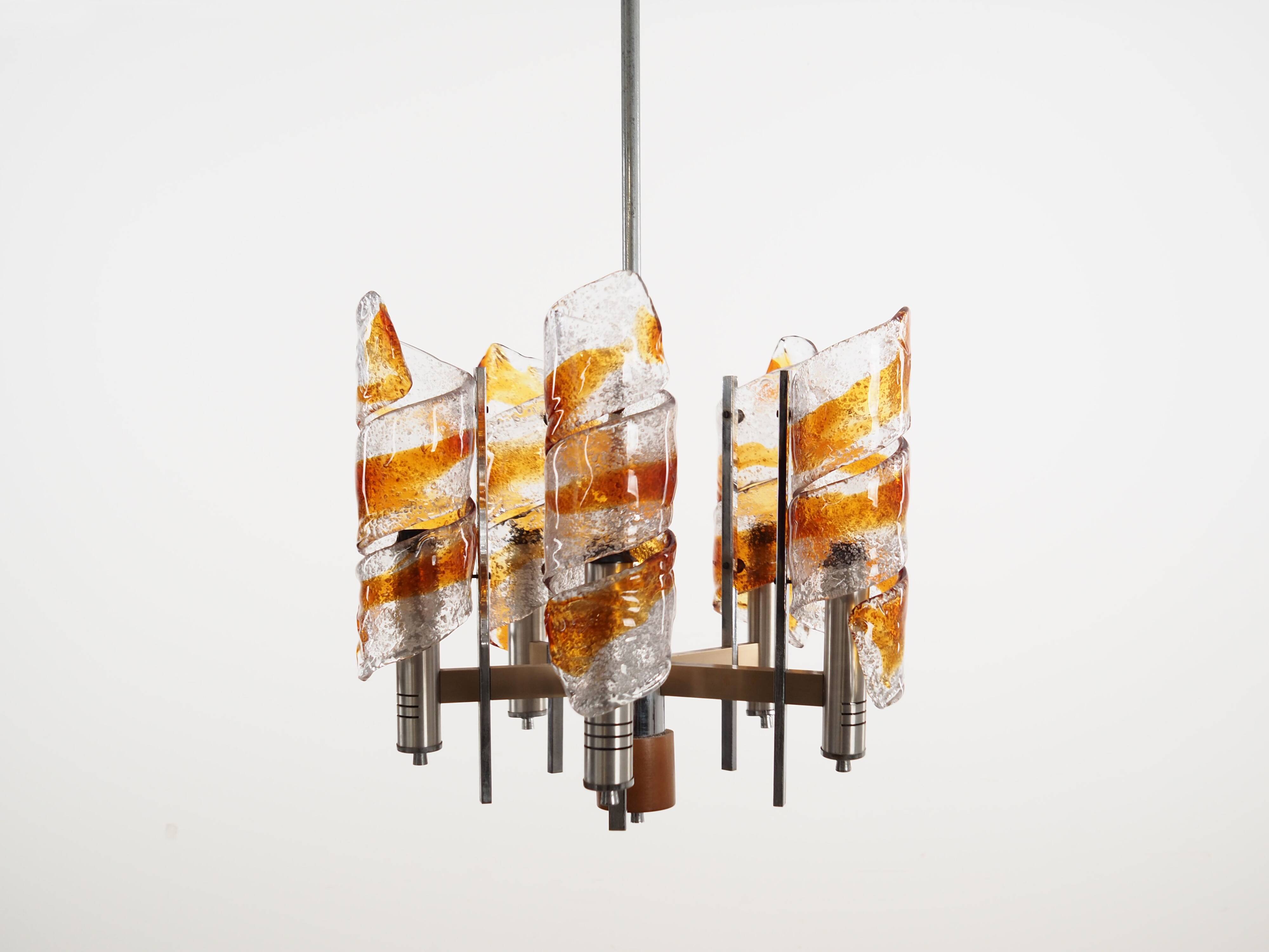 Pendant lamp, Murano glass, Italian design, 1970s, production: Italy